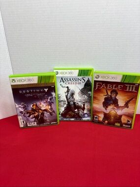 XBox 360 Game Bundle - Destiny, Assassin's Creed III, Fable III